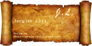 Jergler Lili névjegykártya